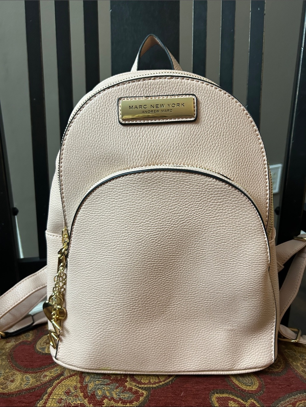 Marc New York Light Pink Pebbled Mini Backpack with Gold Hardware